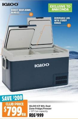 Igloo - ICF 80L Dual Zone Fridge/Freezer offers at $799 in Anaconda