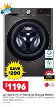 Lg - 10kg Series 9 Front Load Washing Machine offers at $1196 in Harvey Norman
