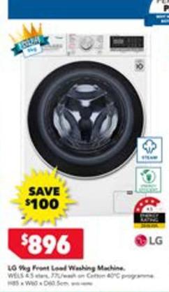Lg - 9kg Front Load Washing Machine offers at $896 in Harvey Norman