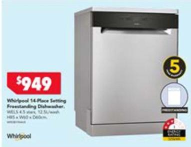 Whirlpool - 14-place Setting Freestanding Dishwasher offers at $949 in Harvey Norman
