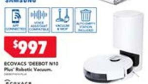 Ecovacs - Deebot N10 Plus Robotic Vacuum offers at $997 in Harvey Norman