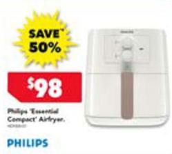 Philips - Essential Compact Airfryer offers at $98 in Harvey Norman