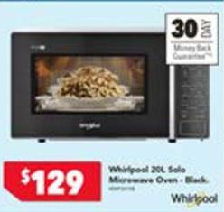 Whirlpool - 20l Solo Microwave Oven-black offers at $129 in Harvey Norman