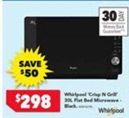 Whirlpool - Crisp N Grill 30l Flat Bed Microwave-black offers at $298 in Harvey Norman