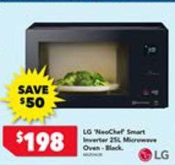 Lg - Neochef Smart Inverter 25l Microwave Oven-black offers at $198 in Harvey Norman