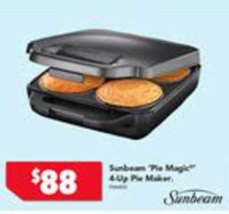 Sunbeam - Pie Magic 4-up Pie Maker offers at $88 in Harvey Norman