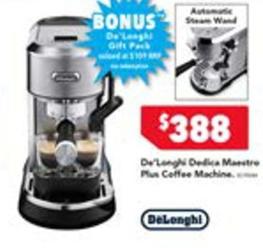 Delonghi - Dedica Maestro Plus Coffee Machine offers at $388 in Harvey Norman