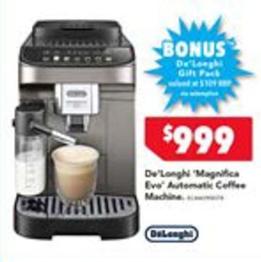 Delonghi - Magnifica Eve Automatic Coffee Machine offers at $999 in Harvey Norman