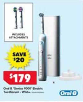 Oral B - Genius 9000 Electric Toothbrush White offers at $179 in Harvey Norman