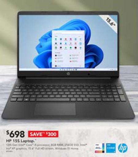 Hp - 155 Laptop 12th Gen Core & Processor 8gb 256gb offers at $698 in Harvey Norman