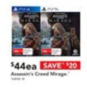 Assassin's Creed Mirage - Ps4 offers at $44 in Harvey Norman