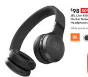 Jbl - Live 460nc Wireless On-ear Nc Headphones - Black offers at $98 in Harvey Norman