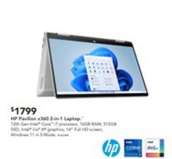 Hp - Pavilion X360 2-in-1 Laptop offers at $1799 in Harvey Norman