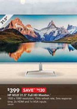 Hp - M321 31.5" Full Hd Monitor offers at $399 in Harvey Norman