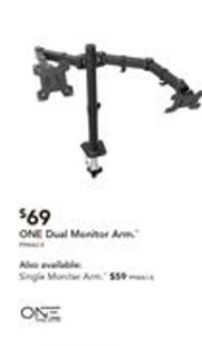 One Dual Monitor Arm offers at $69 in Harvey Norman