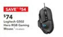Logitech - G502 Hero High Performance Gaming Mouse offers at $74 in Harvey Norman