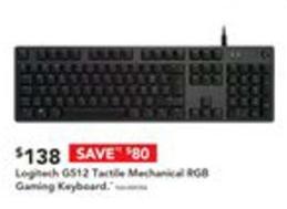 Logitech - G512 Carbon Mechanical Gaming Keyboard - Gx Brown Tactile offers at $138 in Harvey Norman