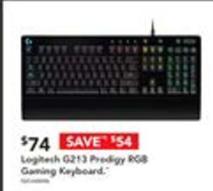 Logitech - G213 Prodigy Rgb Gaming Keyboard offers at $74 in Harvey Norman