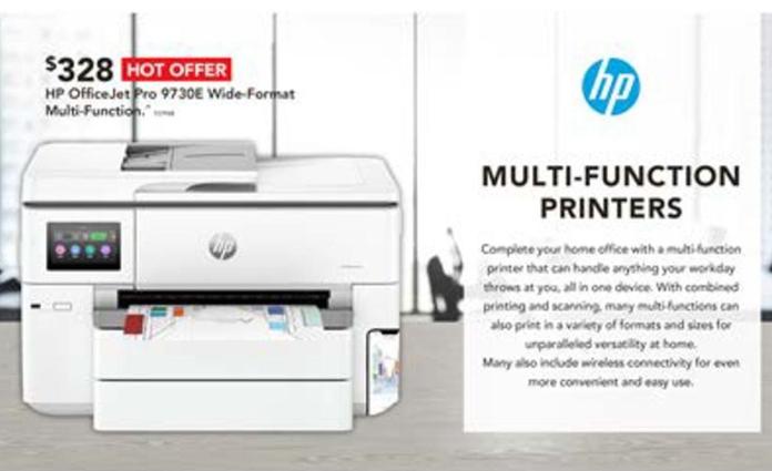 Hp - Officejet Pro 9730€ Wide-format Multi-function offers at $328 in Harvey Norman