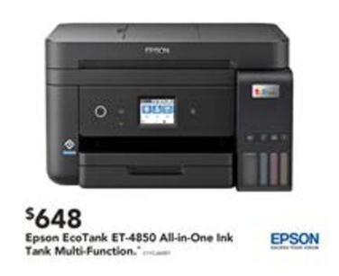 Epson - Ecotank Et-4850 All-in-one Ink Tank Multi-function offers at $648 in Harvey Norman