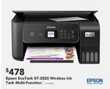 Epson - Ecotank Et-2820 Wireless Ink Tank Multi-function offers at $478 in Harvey Norman