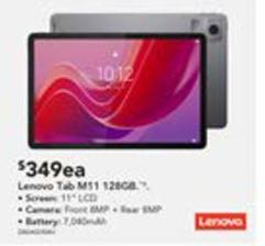 Lenovo - Tab M11 128gb offers at $349 in Harvey Norman