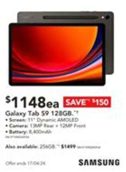 Samsung - Galaxy Tab $9 128gb offers at $1148 in Harvey Norman