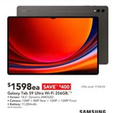 Samsung - Galaxy Tab 59 Ultra Wi-fi 256gb offers at $1598 in Harvey Norman