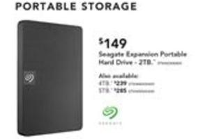Seagate - Expansion 2tb Portable Hard Drive Black offers at $149 in Harvey Norman