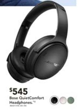 Bose - Quietcomfort Headphones - Black offers at $545 in Harvey Norman