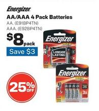 Energizer - Aa/aaa 4 Pack Batteries offers at $8 in Repco