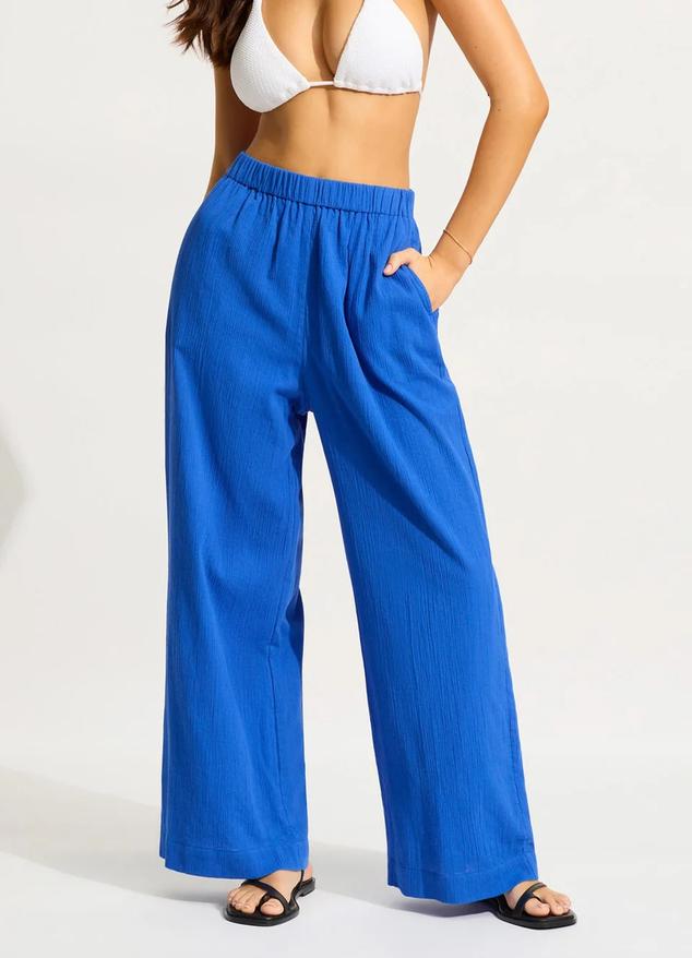 Crinkle Beach Pant - Azure offers at $139.95 in Seafolly