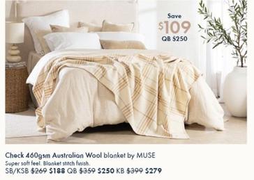 Check 460gsm Australian Wool Blanket By Muse offers at $250 in Pillow Talk