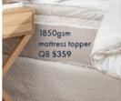 Mattress topper offers at $359 in Pillow Talk