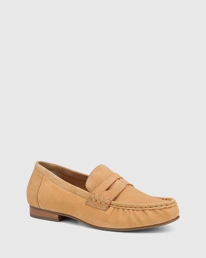 Cecile Camel Suede Leather Loafer offers at $99 in Wittner