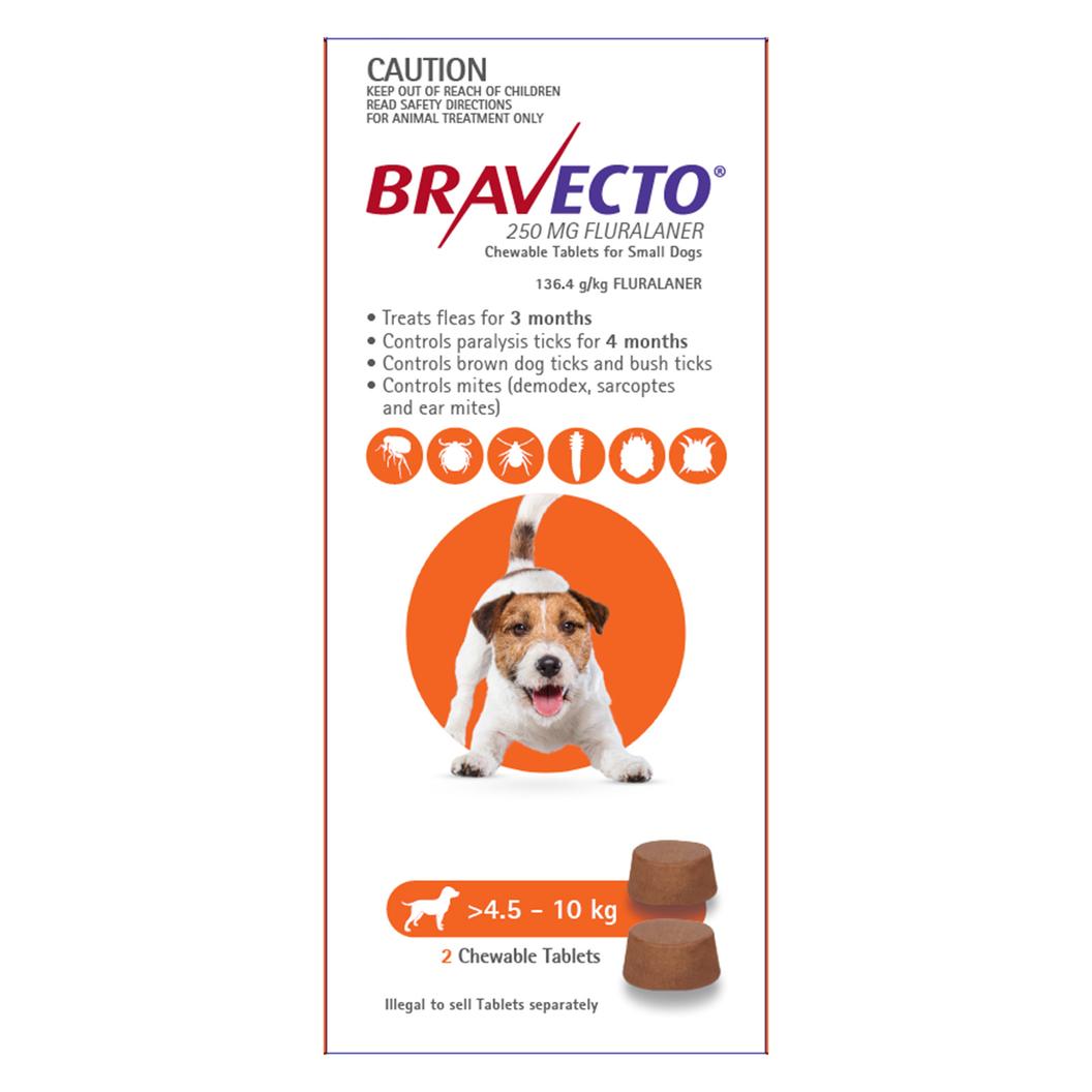 Bravecto For Small Dogs 4.5-10kg 2 Chews offers at $72.43 in Budget Pet Products