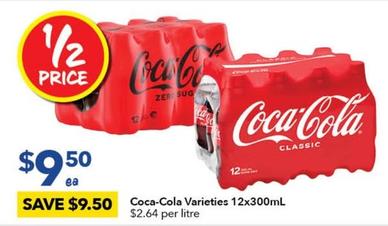 Coca Cola - Varieties 12x300ml offers at $9.5 in Ritchies