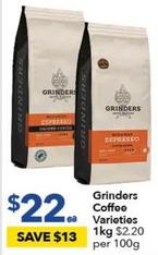 Grinders - Coffee Varieties 1kg offers at $22 in Ritchies