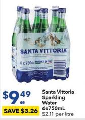 Santa Vittoria - Sparkling Water 6x750ml offers at $9.49 in Ritchies