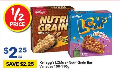 Kelloggs - Lcms Or Nutri-grain Bar Varieties 100-110g offers at $2.25 in Ritchies