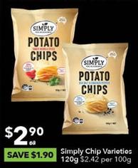 Simply - Chip Varieties 120g offers at $2.9 in Ritchies