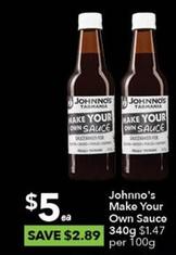 Johnno's - Make Your Own Sauce 340g offers at $5 in Ritchies