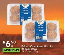 Baker's Oven - Anzac Biscuits 24 Pack 500g offers at $6.5 in Ritchies