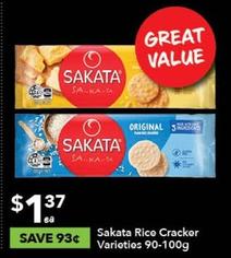 Sakata - Rice Cracker Varieties 90-100g offers at $1.37 in Ritchies