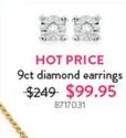 9ct Diamond Earrings offers at $99.95 in Goldmark