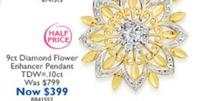 9ct Diamond Flower Enhancer Pendant Tdw=10ct offers at $399 in Prouds