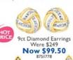 9ct Diamond Earrings offers at $99.5 in Prouds