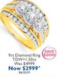 9ct Diamond Ring $2000 Tdw=1.50ct offers at $2999 in Prouds