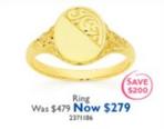 Ring offers at $279 in Prouds
