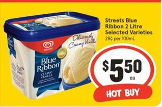 Streets - Blue Ribbon 2 Litre Selected Varieties offers at $5.5 in IGA